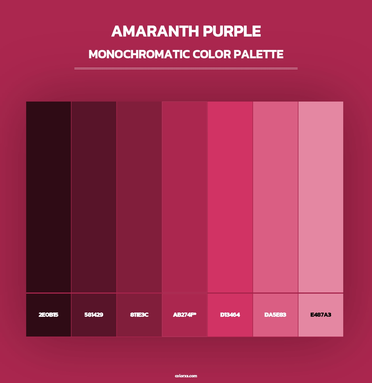 Amaranth Purple - Monochromatic Color Palette