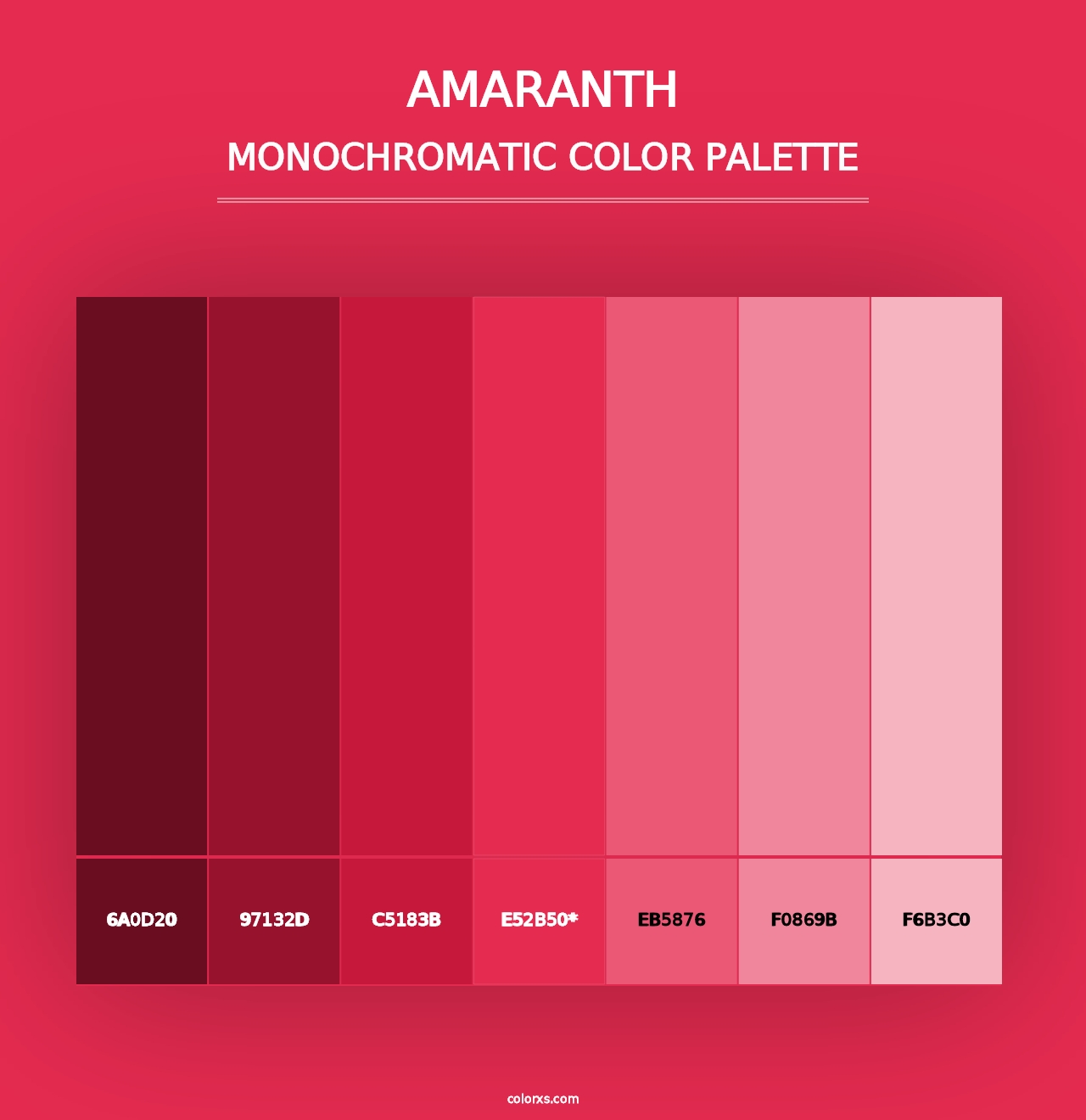 Amaranth - Monochromatic Color Palette