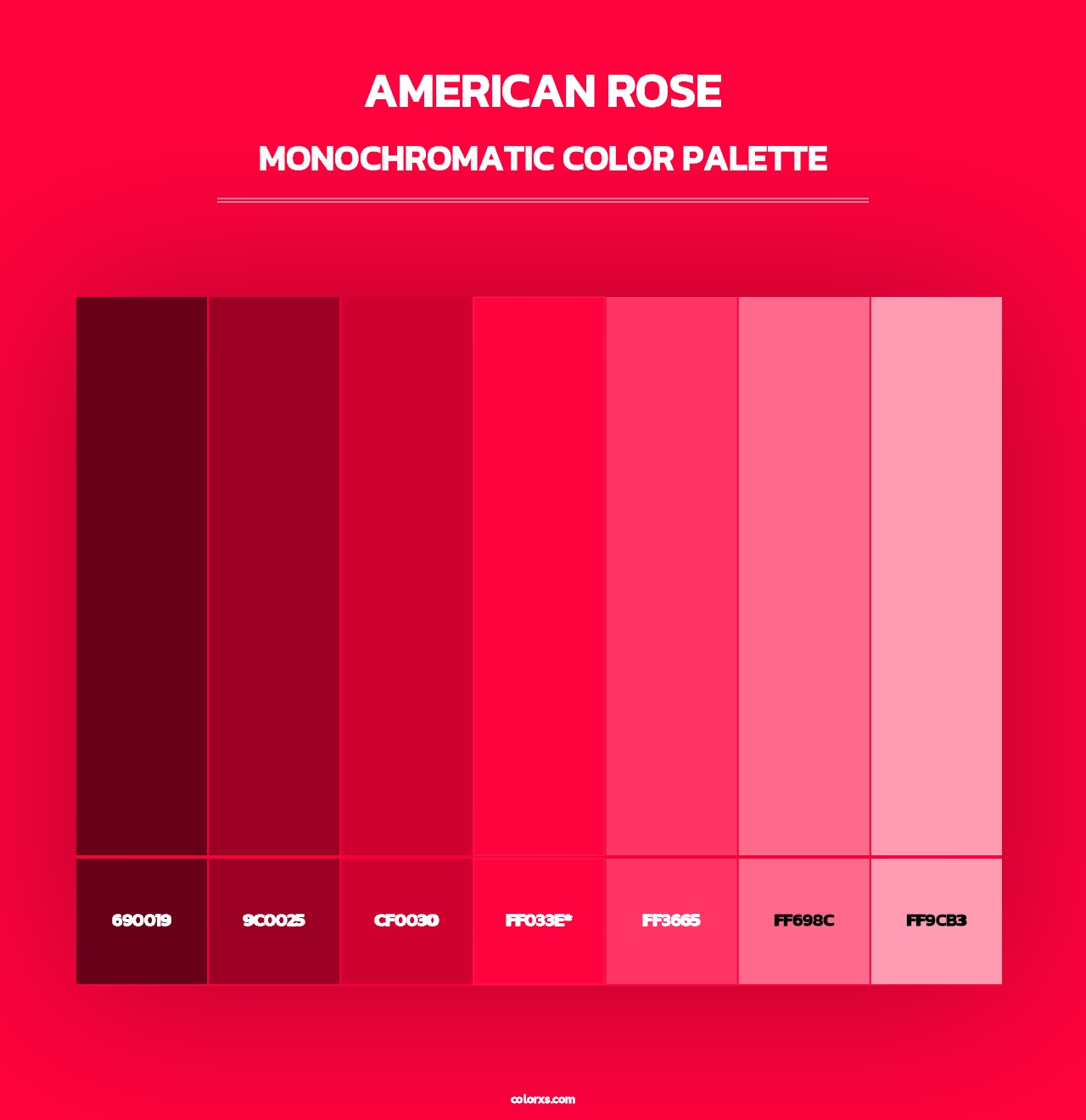 American Rose - Monochromatic Color Palette