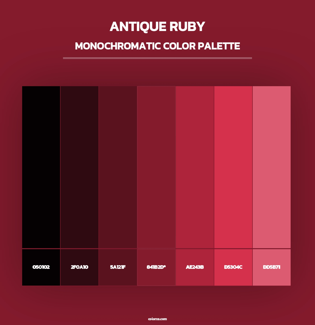 Antique Ruby - Monochromatic Color Palette