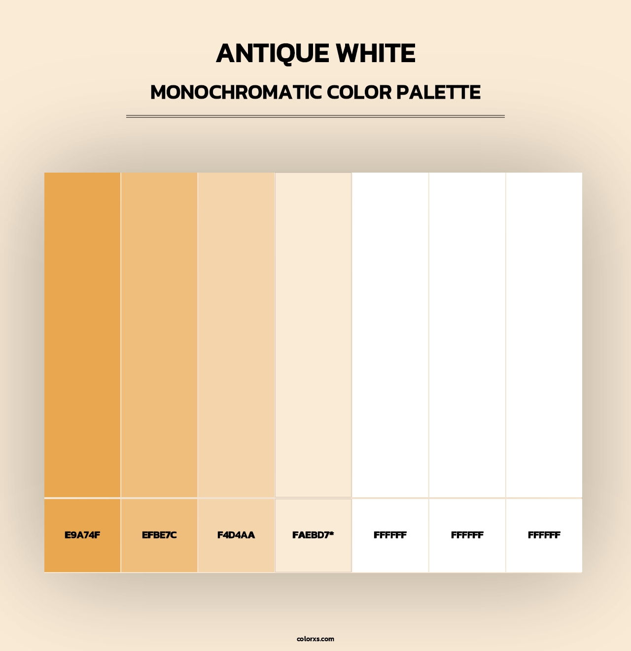 Antique White - Monochromatic Color Palette