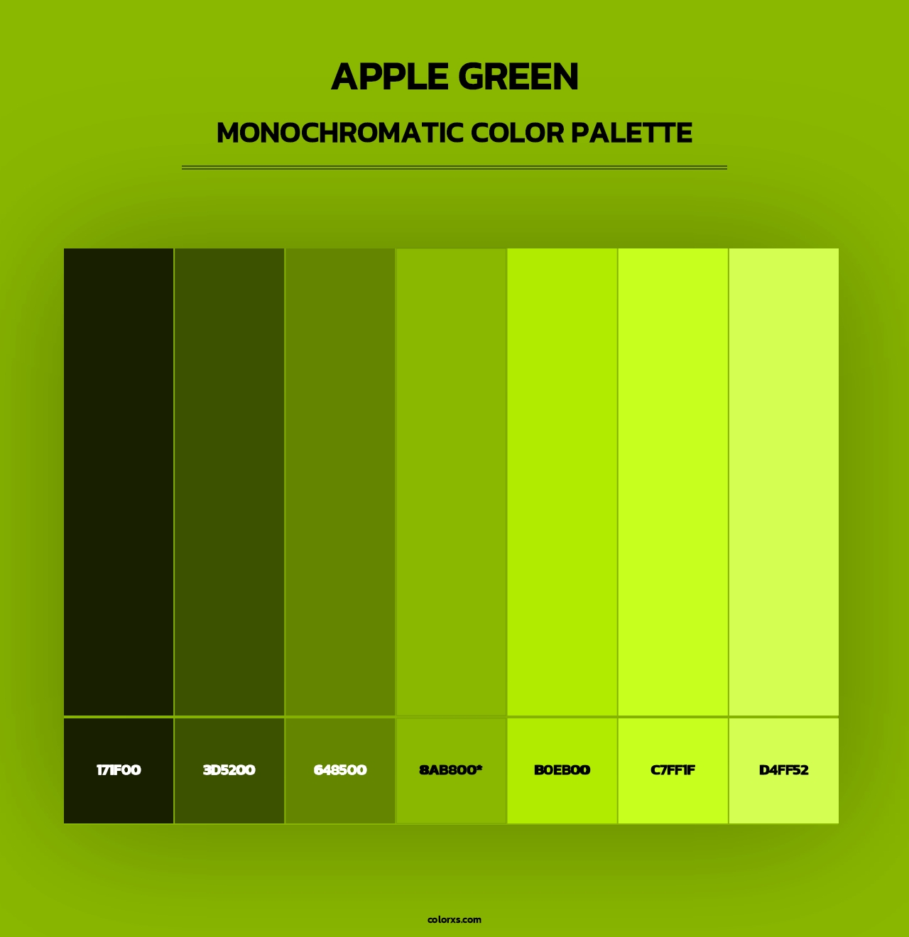 Apple Green - Monochromatic Color Palette