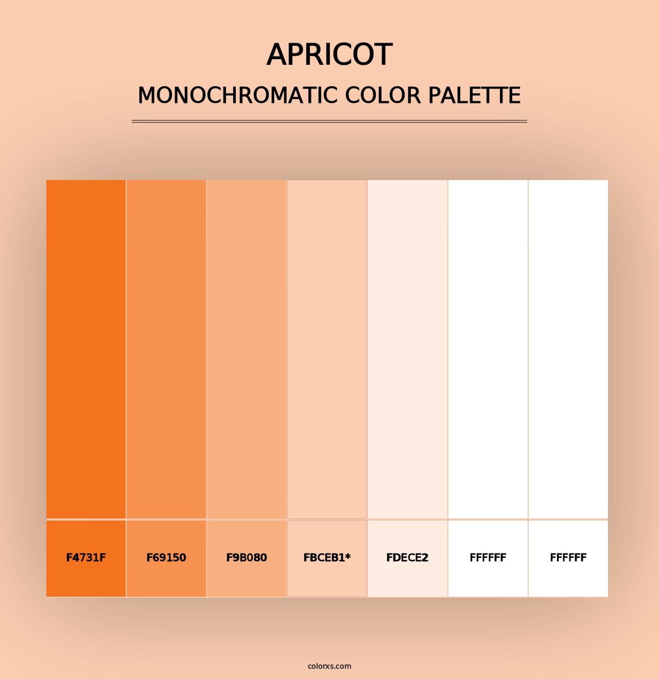 Apricot - Monochromatic Color Palette