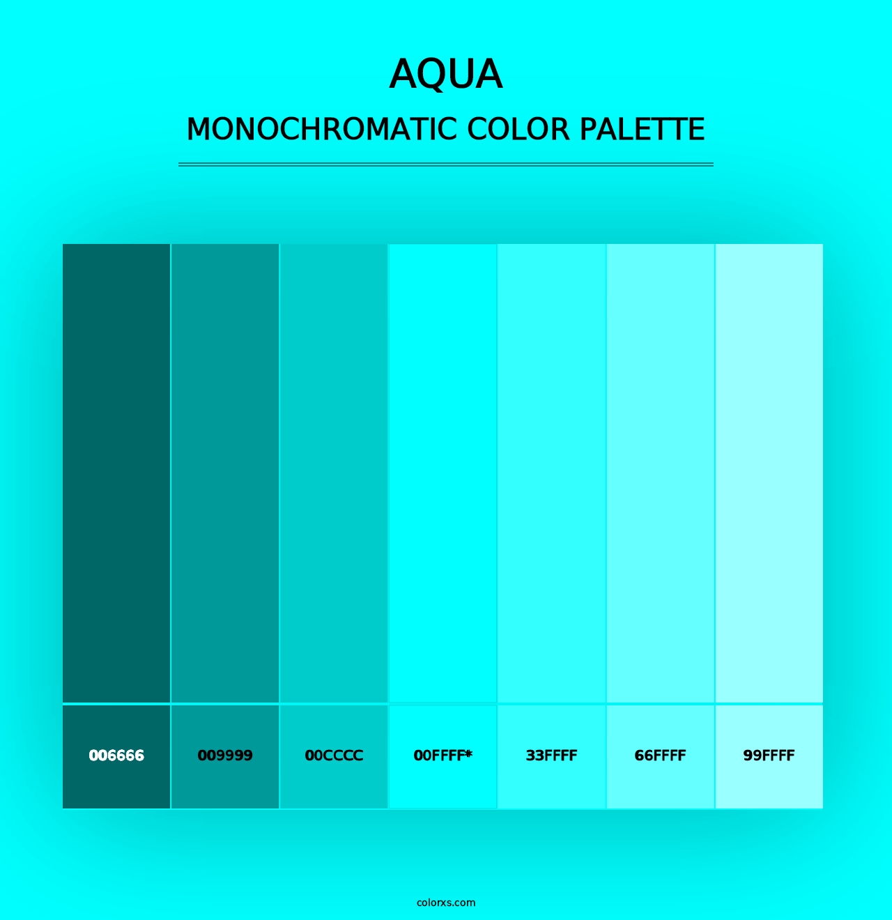 Aqua - Monochromatic Color Palette