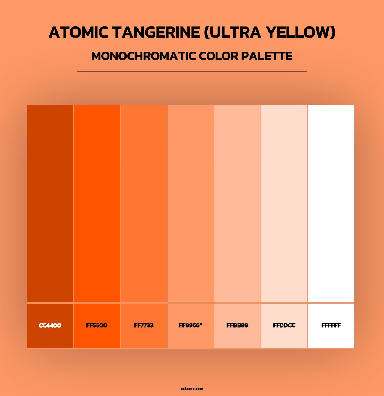 Atomic Tangerine (Ultra Yellow) - Monochromatic Color Palette