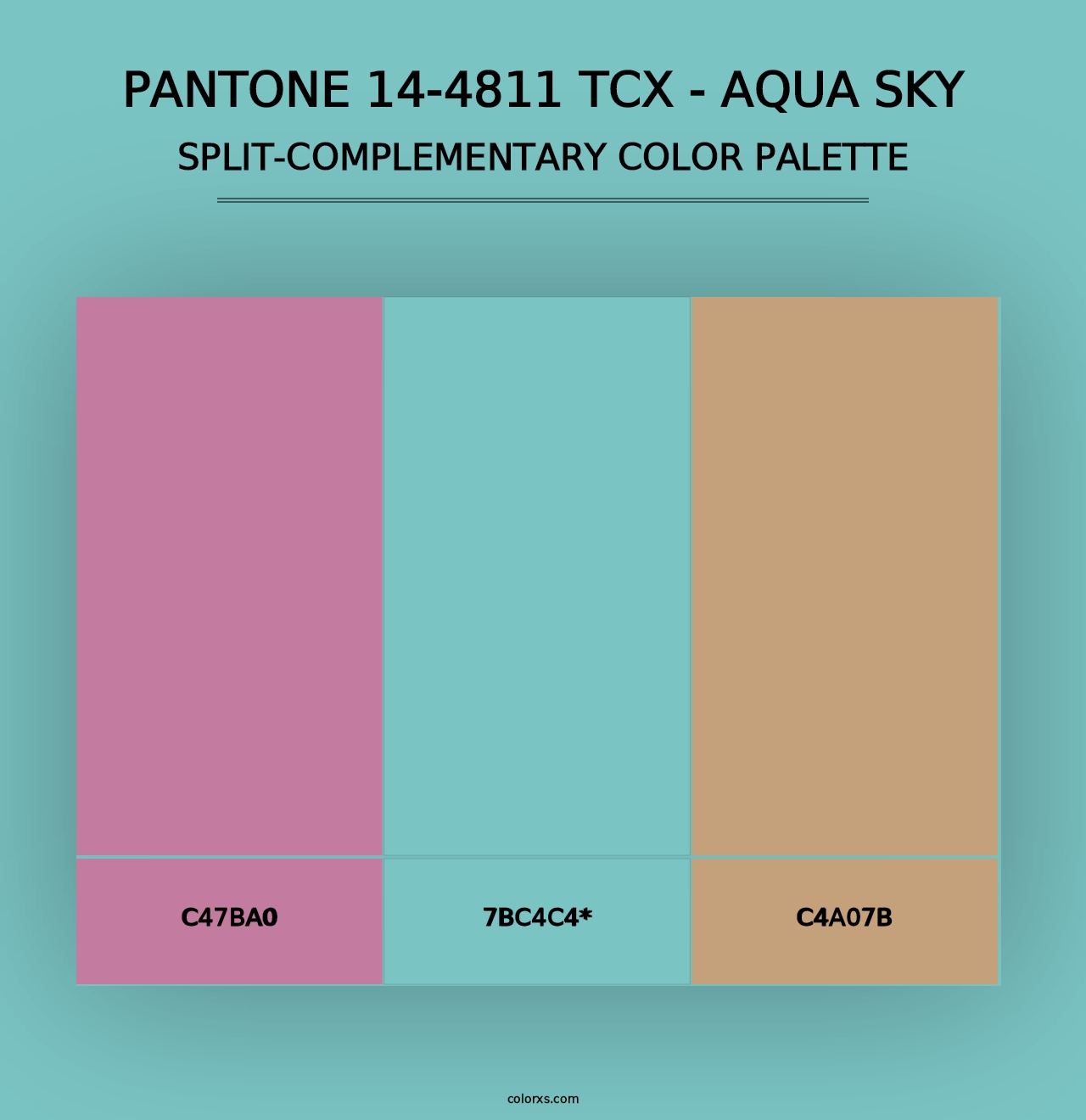 PANTONE 14-4811 TCX - Aqua Sky - Split-Complementary Color Palette