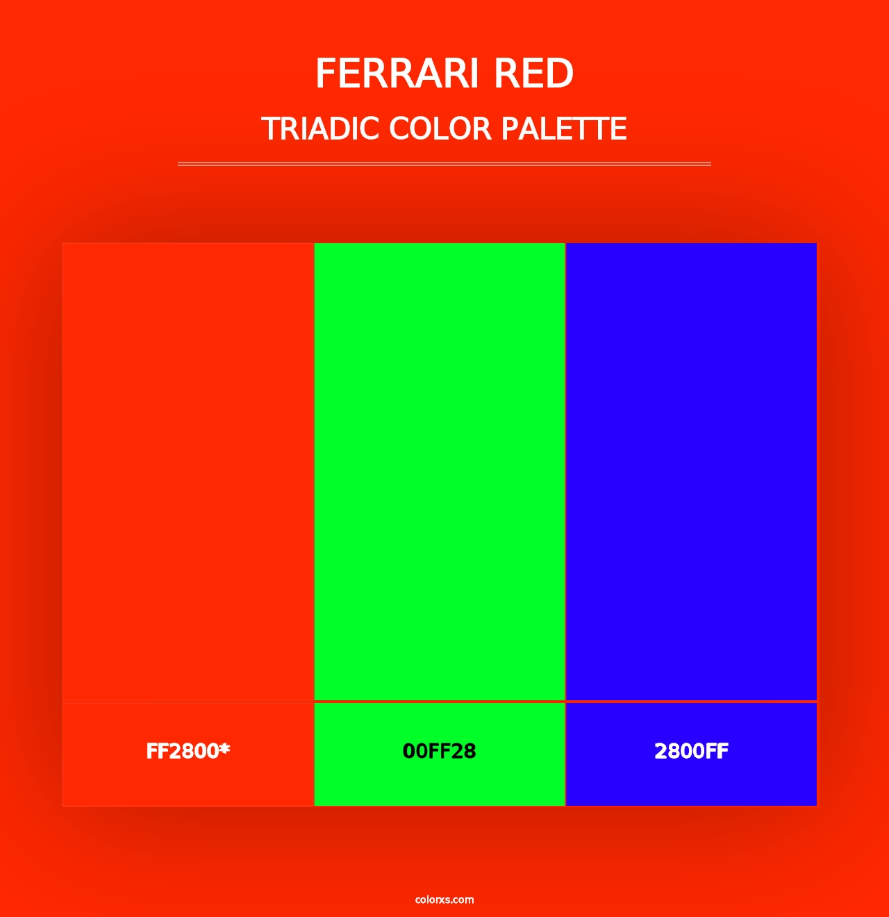 Ferrari Red - Triadic Color Palette