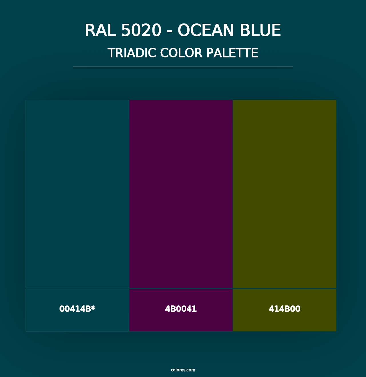 RAL 5020 - Ocean Blue - Triadic Color Palette