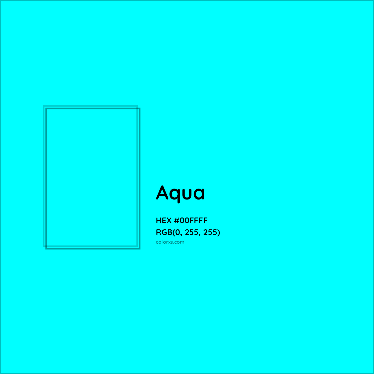 HEX #00FFFF Aqua - Color Code