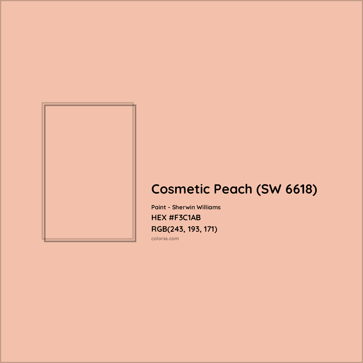 HEX #F3C1AB Cosmetic Peach (SW 6618) Paint Sherwin Williams - Color Code