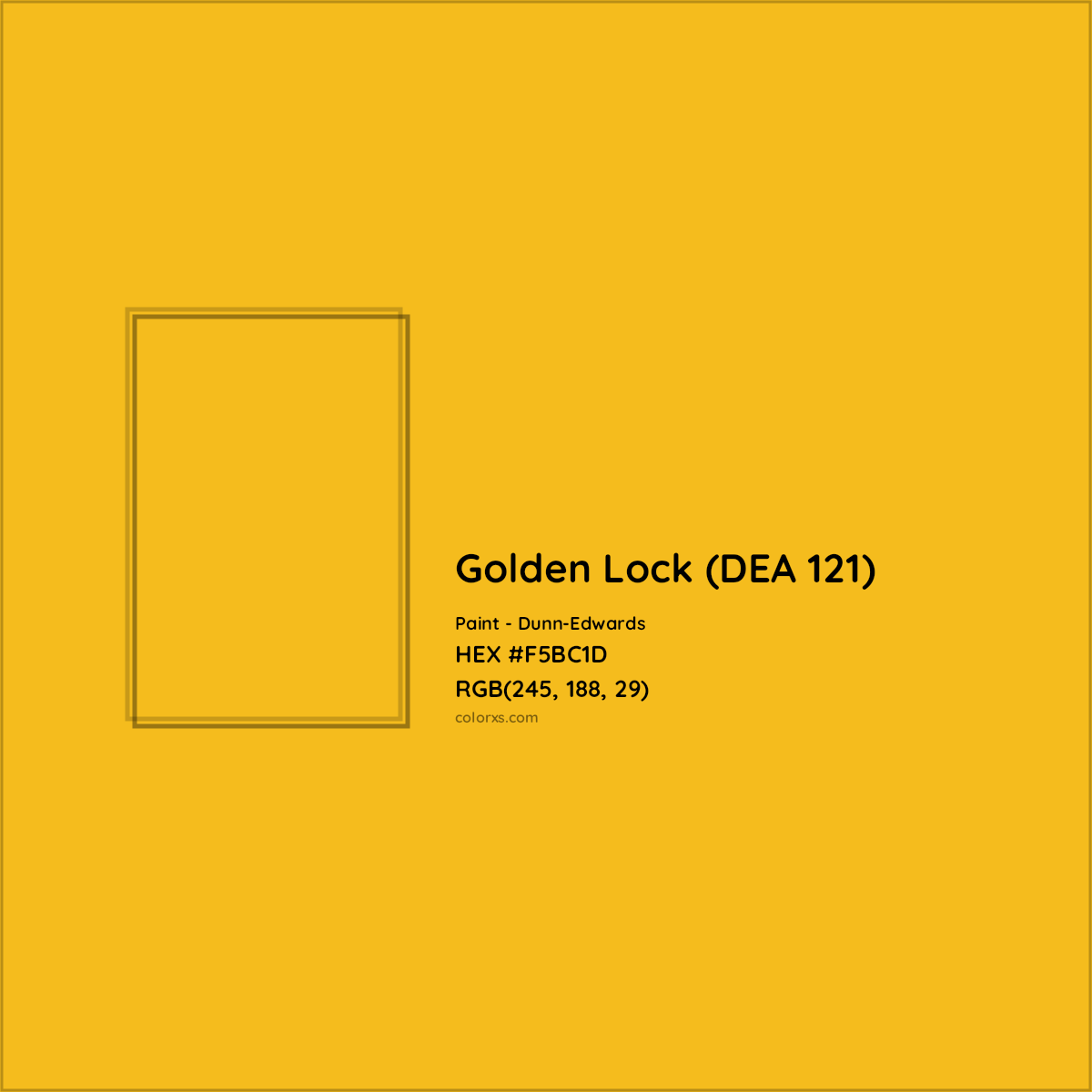 HEX #F5BC1D Golden Lock (DEA 121) Paint Dunn-Edwards - Color Code