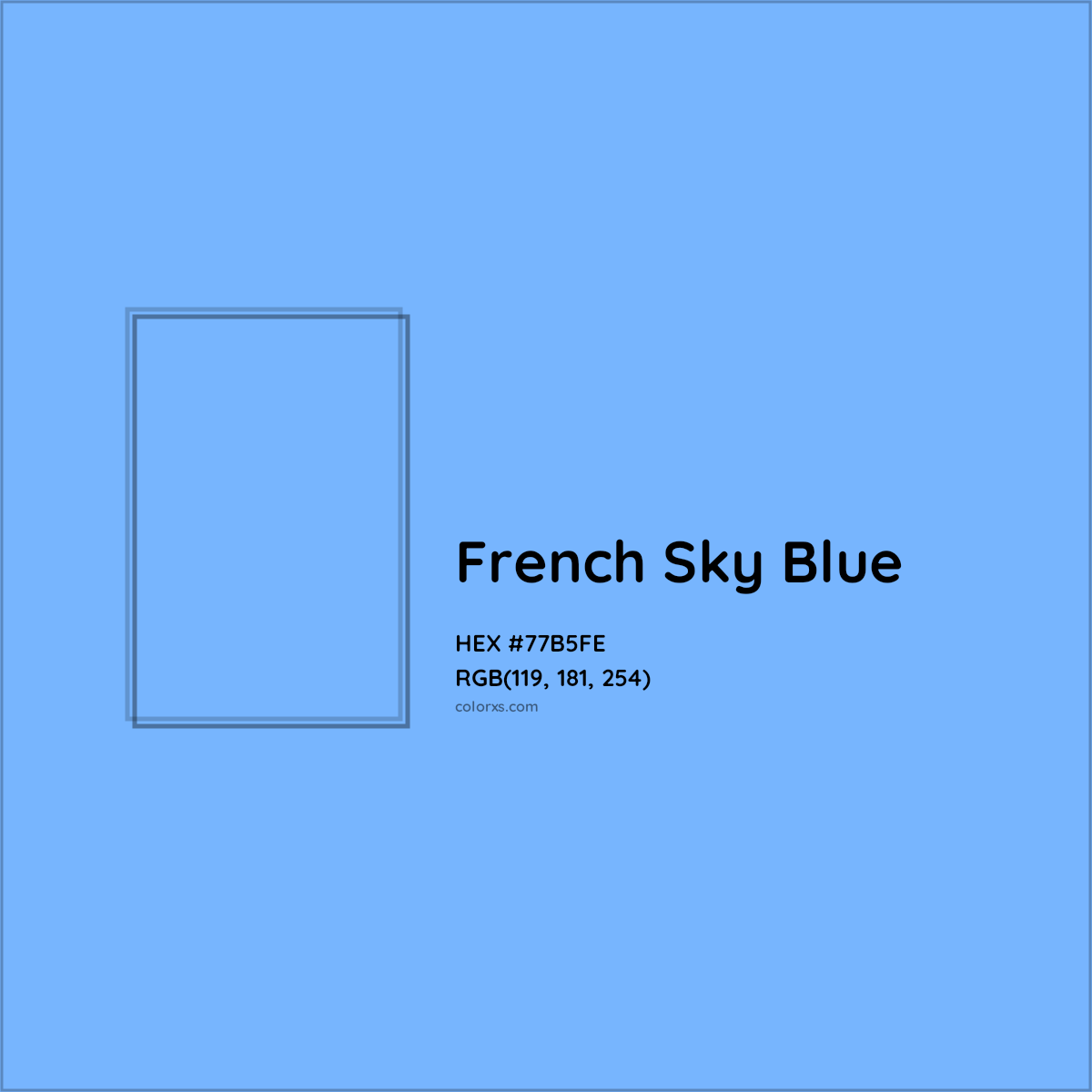 HEX #77B5FE French Sky Blue Color - Color Code