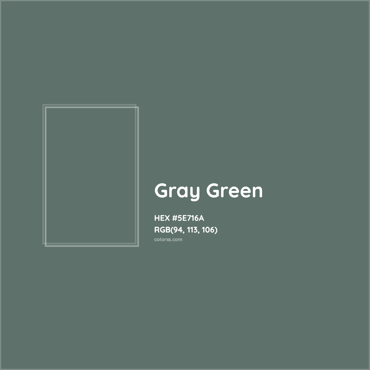 HEX #5E716A Gray Green Color - Color Code