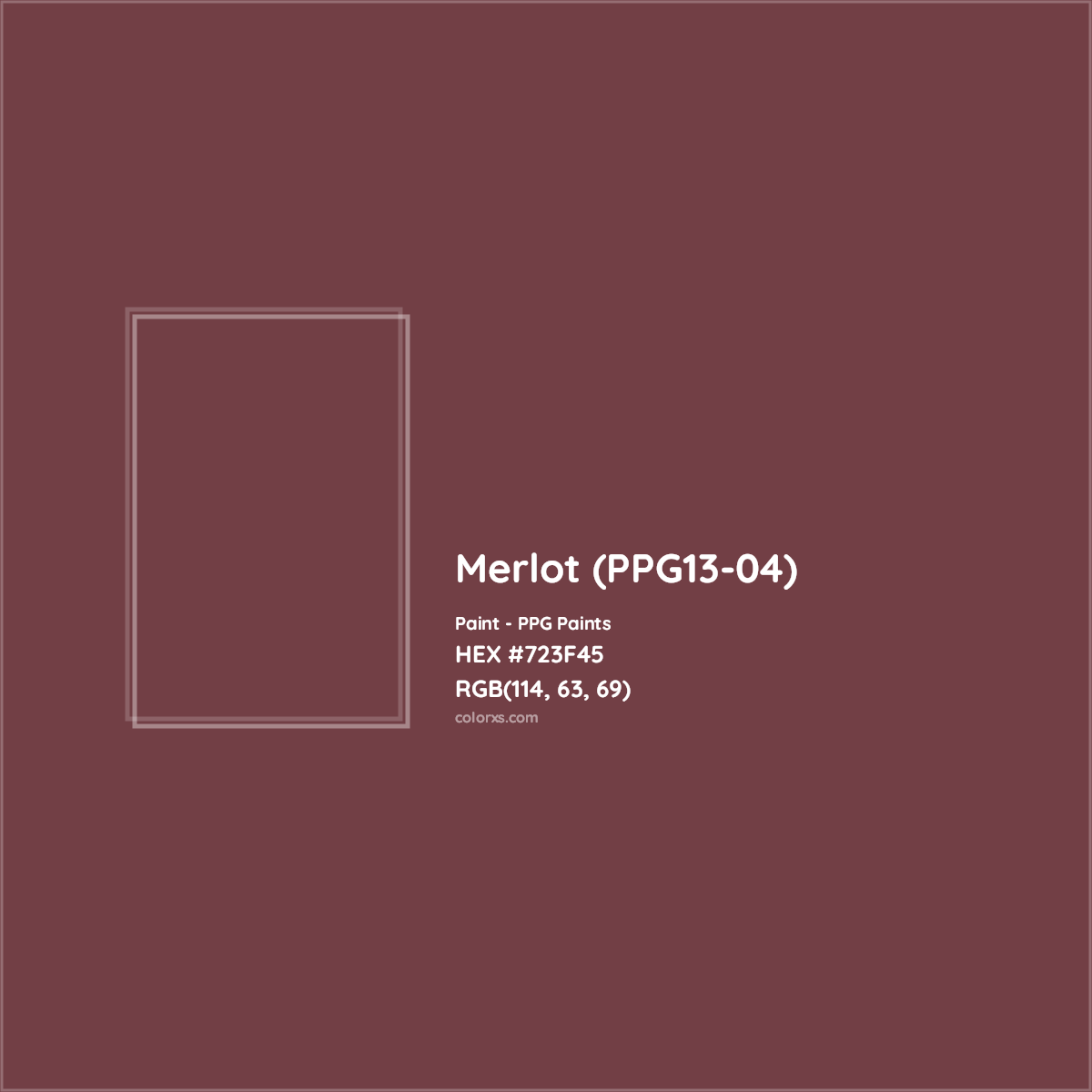 HEX #723F45 Merlot (PPG13-04) Paint PPG Paints - Color Code