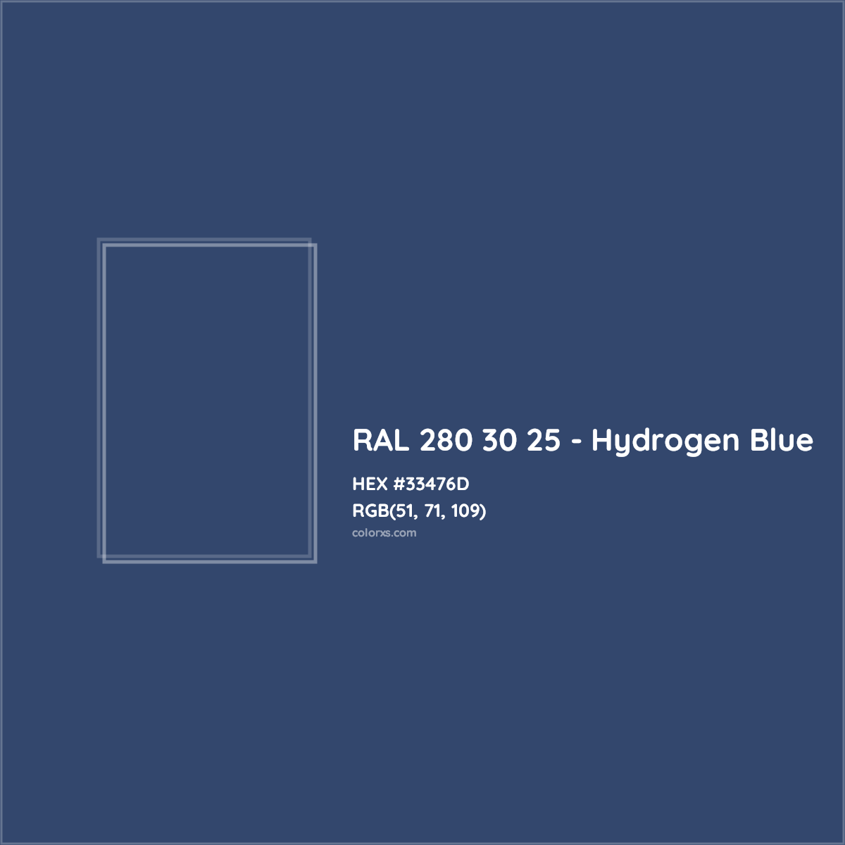 HEX #33476D RAL 280 30 25 - Hydrogen Blue CMS RAL Design - Color Code