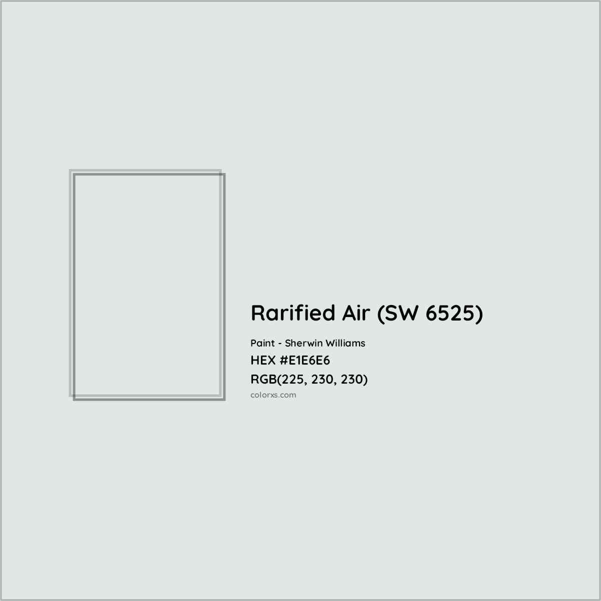 HEX #E1E6E6 Rarified Air (SW 6525) Paint Sherwin Williams - Color Code