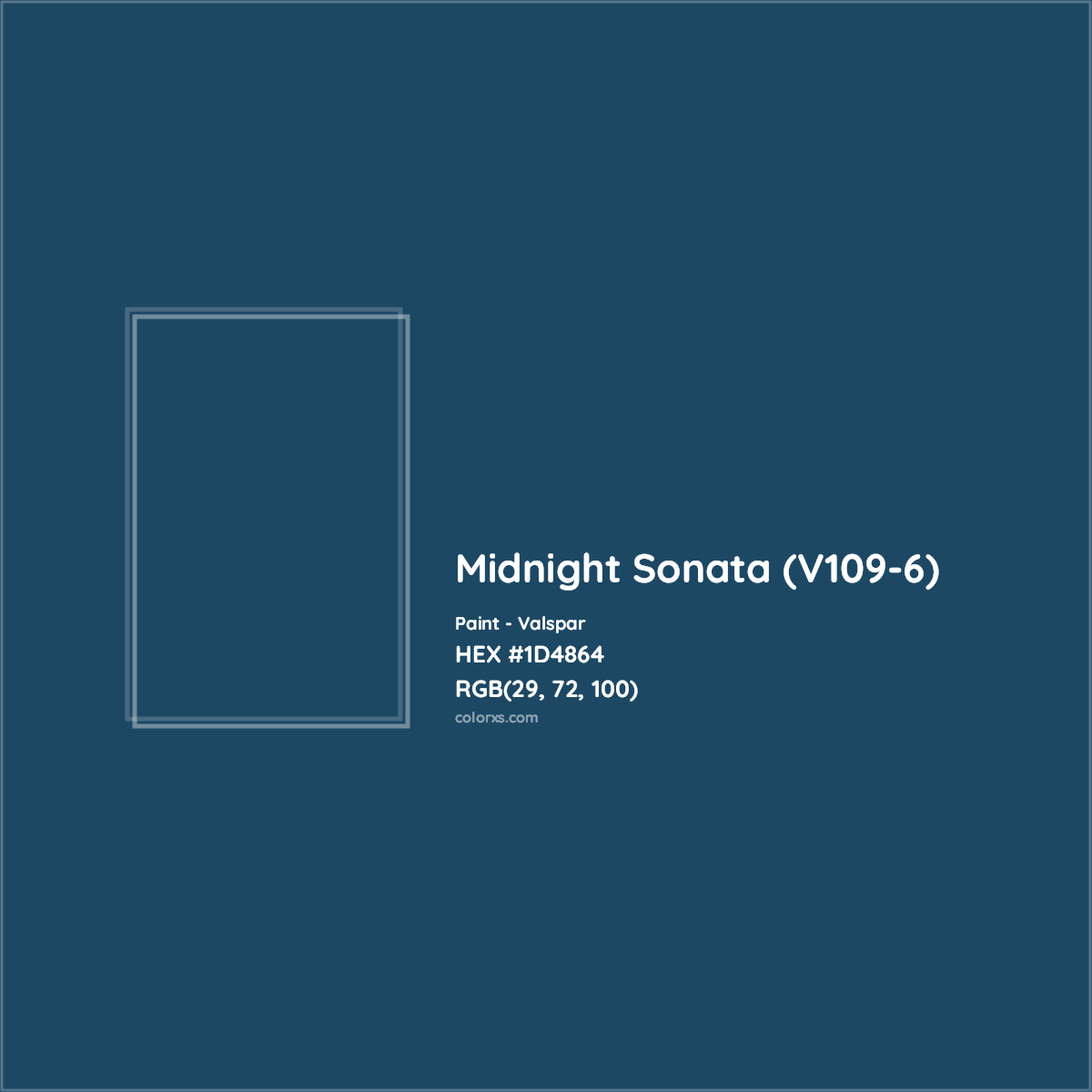 HEX #1D4864 Midnight Sonata (V109-6) Paint Valspar - Color Code