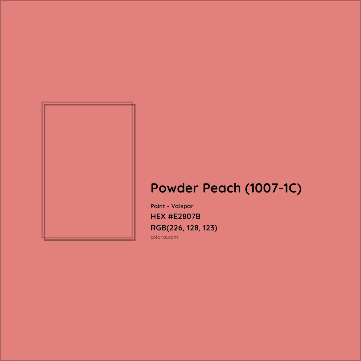 HEX #E2807B Powder Peach (1007-1C) Paint Valspar - Color Code