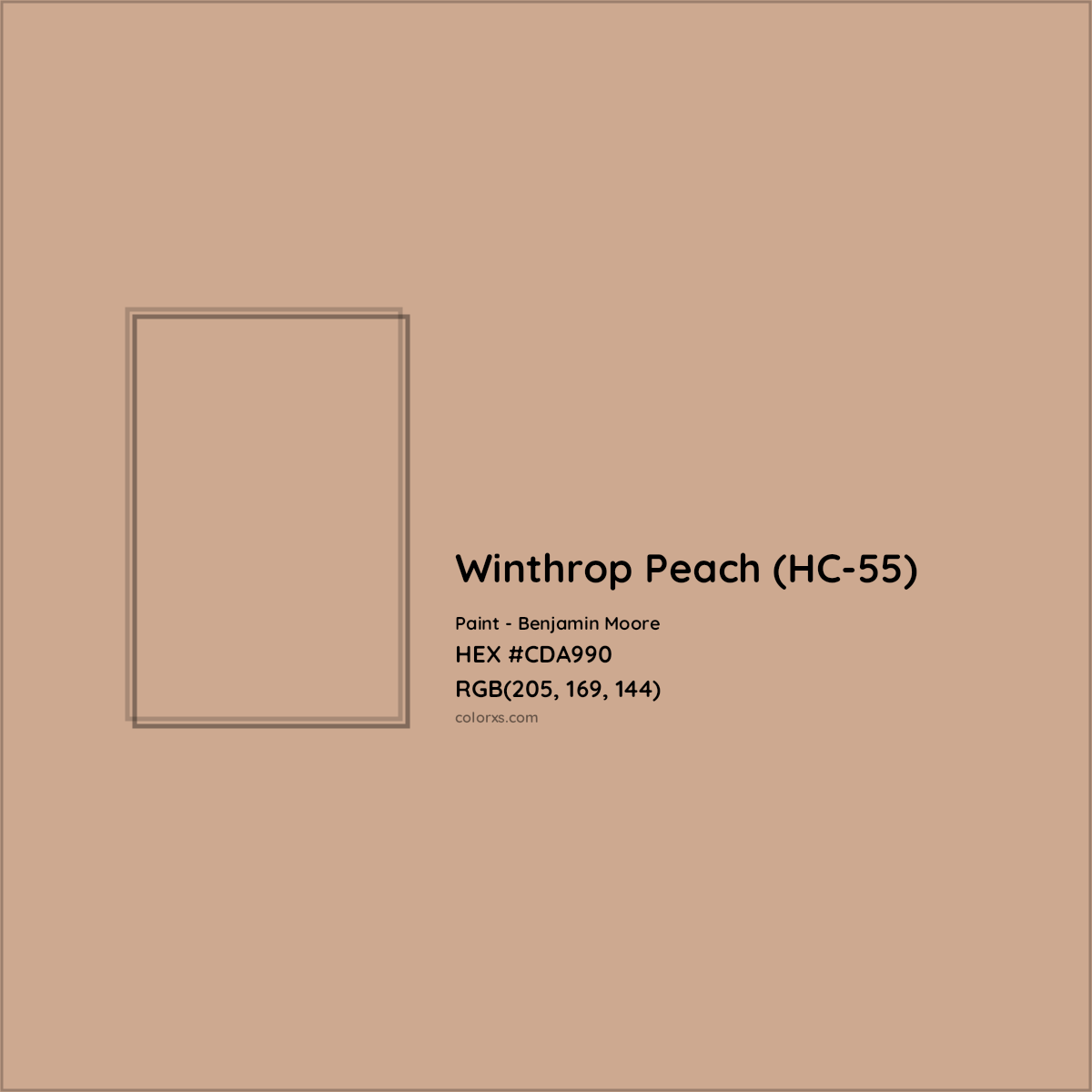 HEX #CDA990 Winthrop Peach (HC-55) Paint Benjamin Moore - Color Code