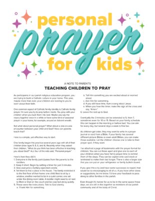 Personal Prayer for Children | Comcenter - Catholic Faith Formation