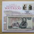 2015 The Battle of Waterloo 200th Anniversary 5 Pounds Banknote & Silver Coin Cover - First Day Cover