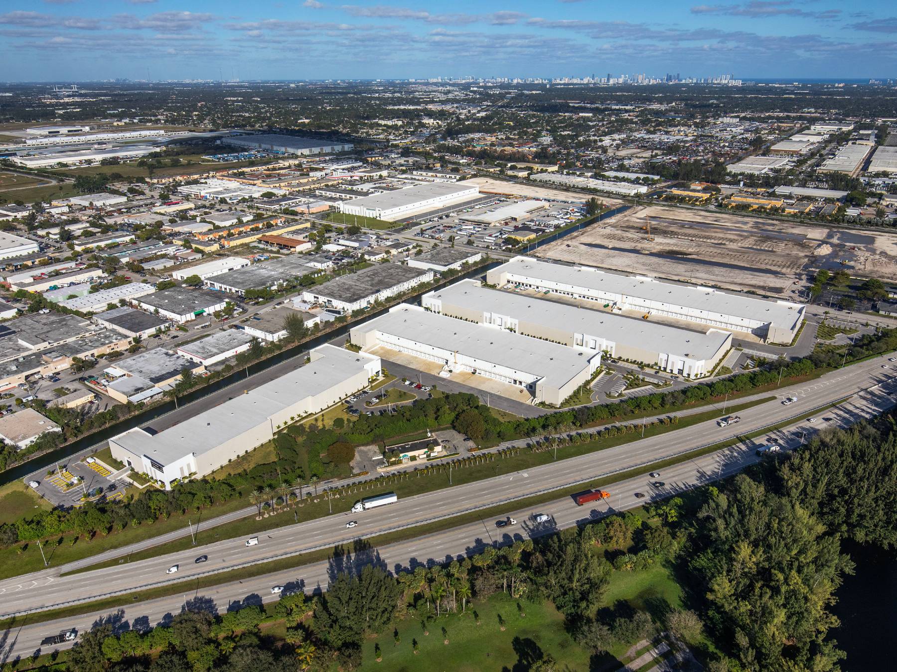 Aerial shot of the Ironwood Commerce Center in Opa-Locka, Fla.