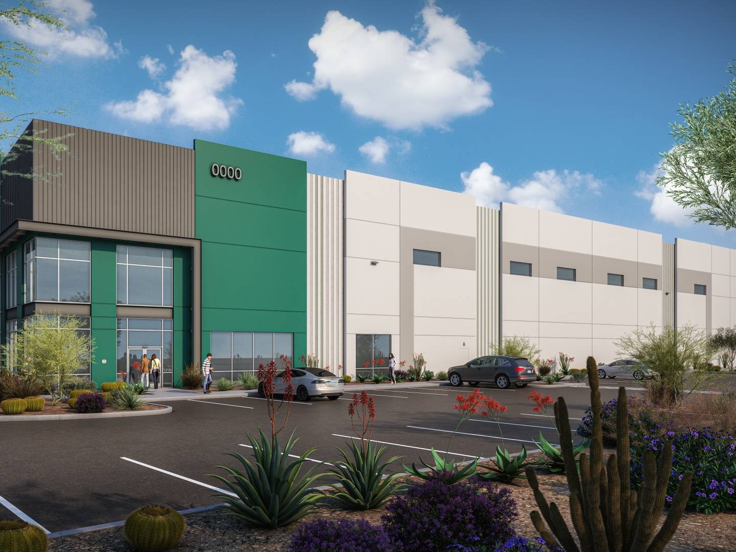 Rendering of one of the upcoming industrial facilities in the Chandler Freeways Business Park in Chandler, Ariz.