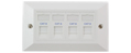 CE 4 x RJ45 Cat6 Modules in a Doublegang Faceplate