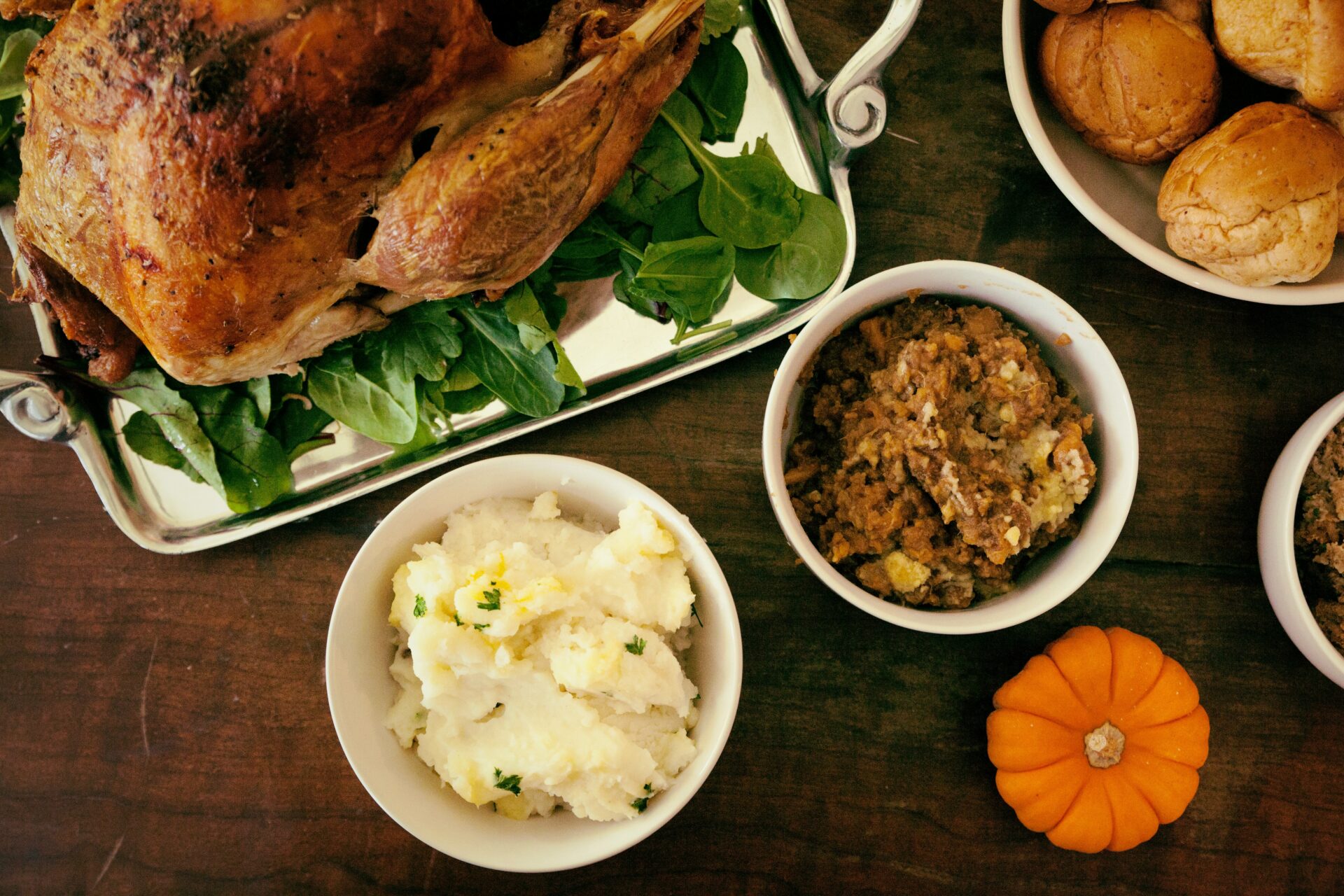 Festive food on a dinner table