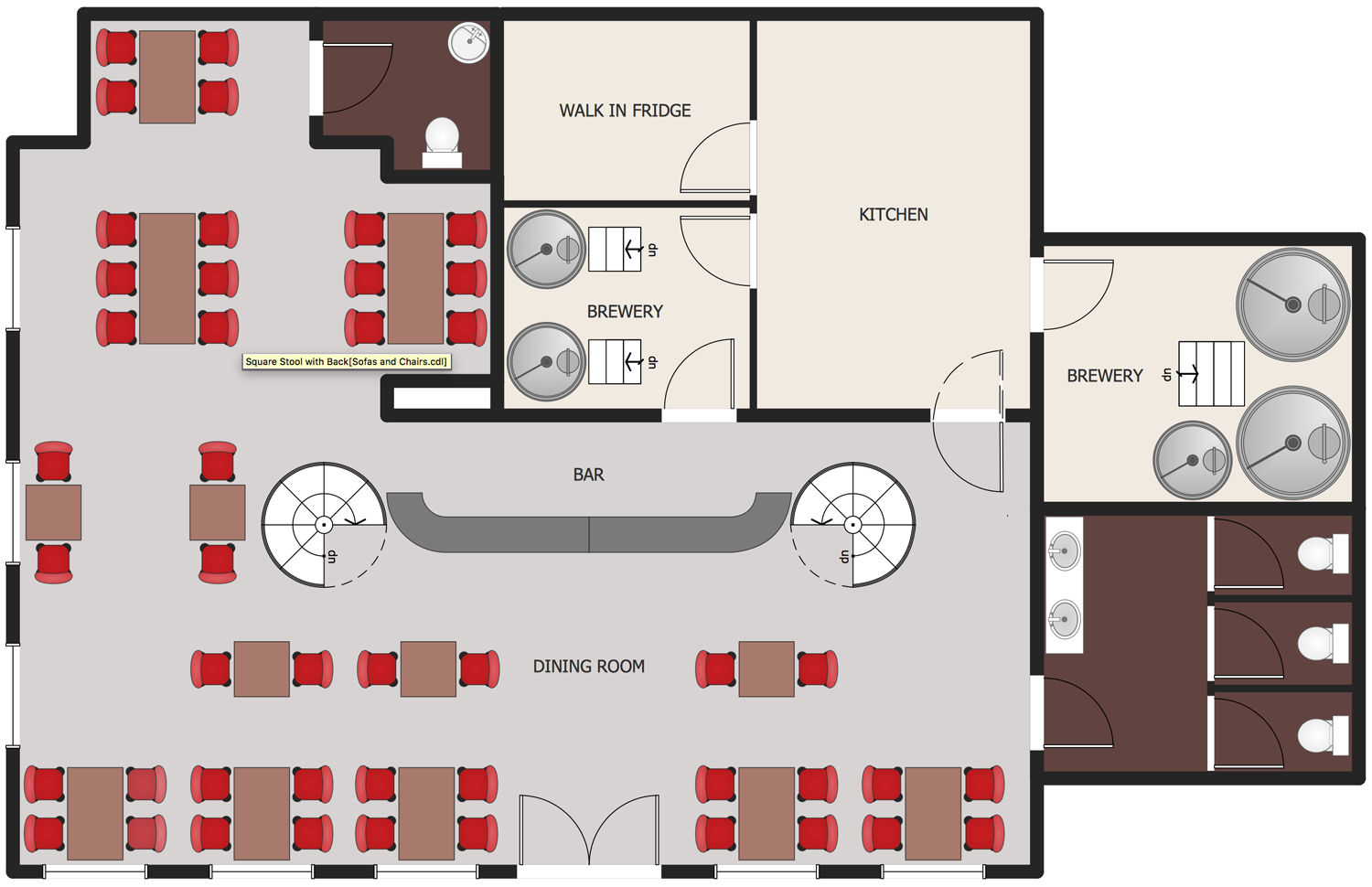 Cafe and Restaurant Floor Plan Solution | ConceptDraw.com 