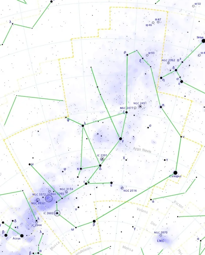 argo navis constellation,argo navis star map