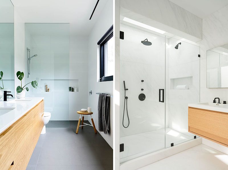 Shower Niche Ideas - A horizontal shower niche is one that's longer than it is higher. This is ideal if you have larger shower and want to take advantage of the wall space. #ShowerNiche #ShowerShelf #ShowerAlcove #ShowerNicheIdeas