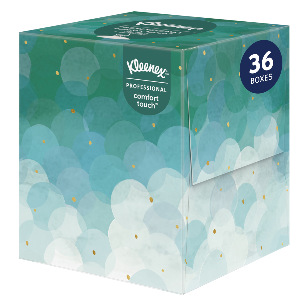 Kleenex® Professional Facial Tissue (21270), 2-Ply, White, Upright Facial Tissue Cube Boxes for Business (90 Tissues/Box, 36 Boxes/Case, 3,240 Tissues/Case)