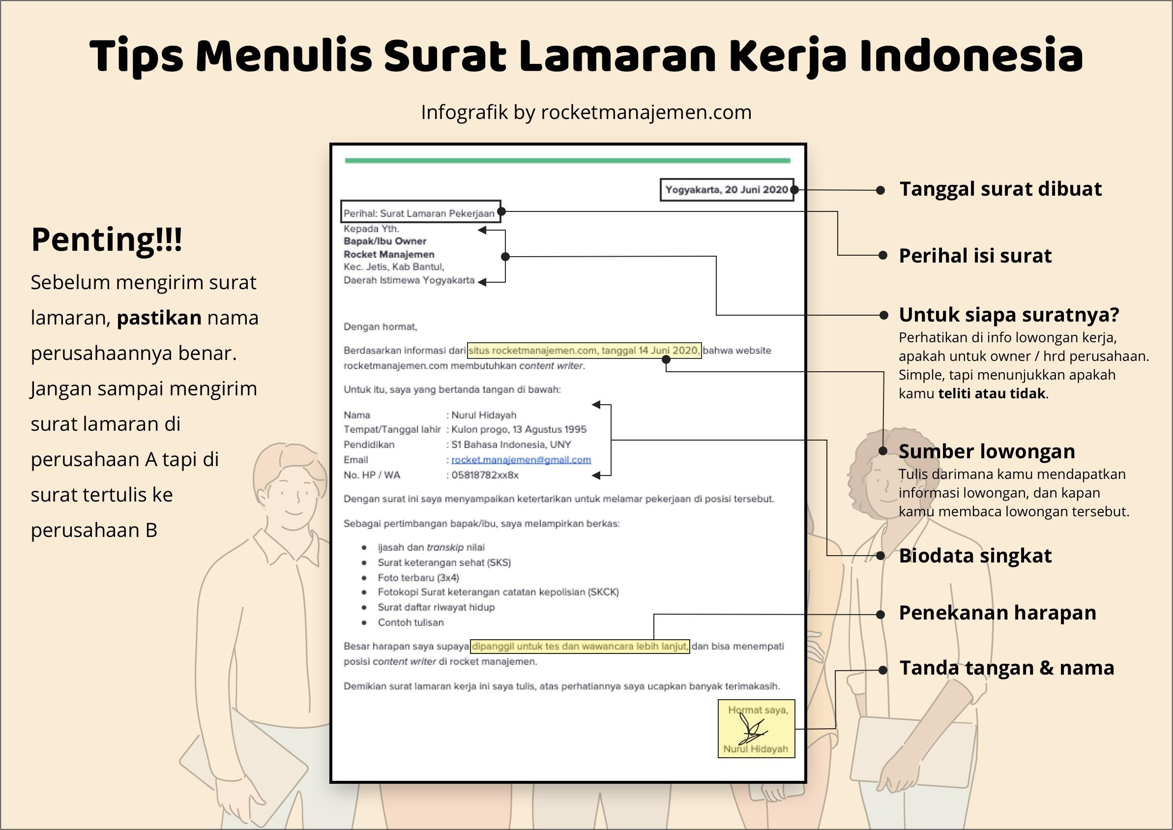 Contoh Surat Lamaran Kerja Melampirkan No Hp