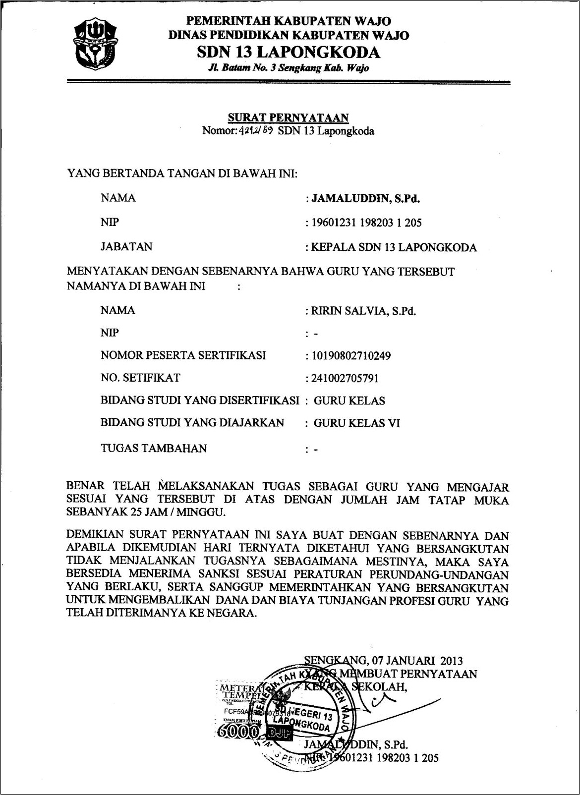 Surat Keterangan Benar-Benar Siswa - JuanHope