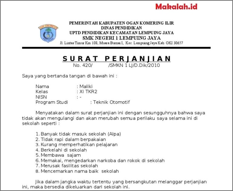 Contoh Surat Keterangan Wali Siswa Surat Keterangan Desain Contoh