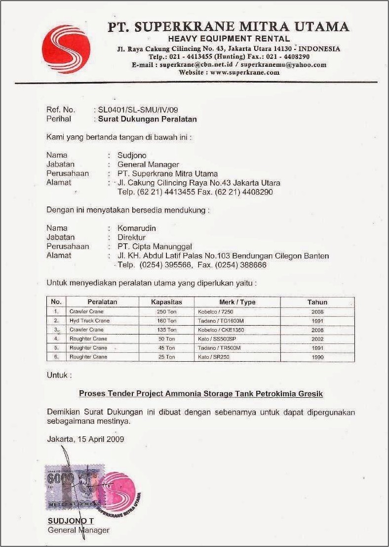 Contoh Surat Pernyataan Garansi Baja Ringan 10 Th Surat Permohonan - Riset