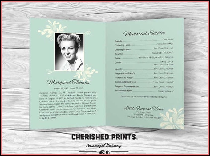 Free Editable Funeral Program Template Download