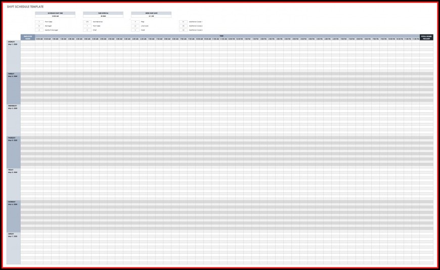 Monthly Employee Schedule Template Google Sheets