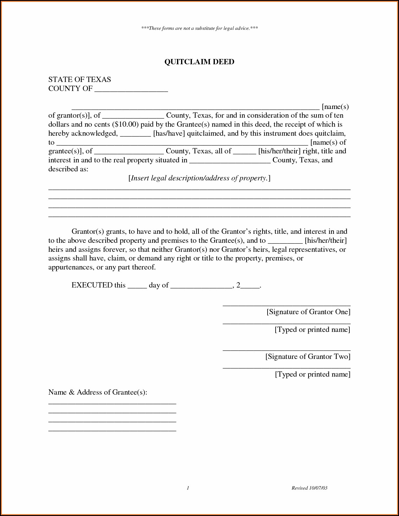 Quick Deed Claim Form Ohio