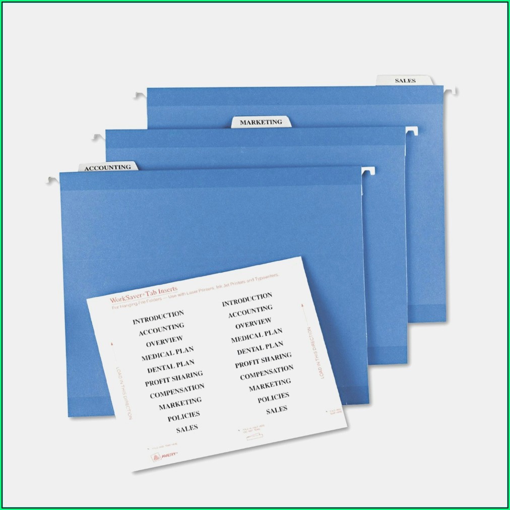 Pendaflex Hanging File Folder Tabs Template