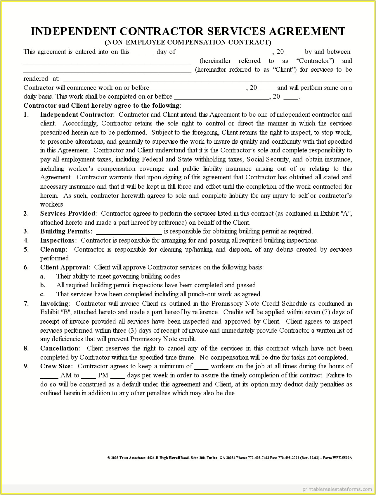 Independent Contractor Template