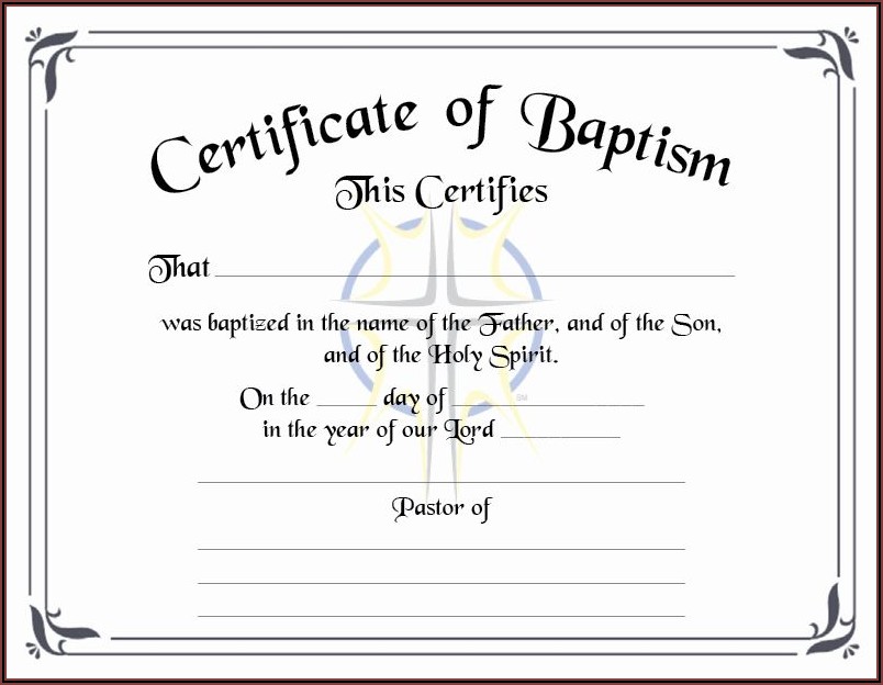 Baptism Certificates Templates