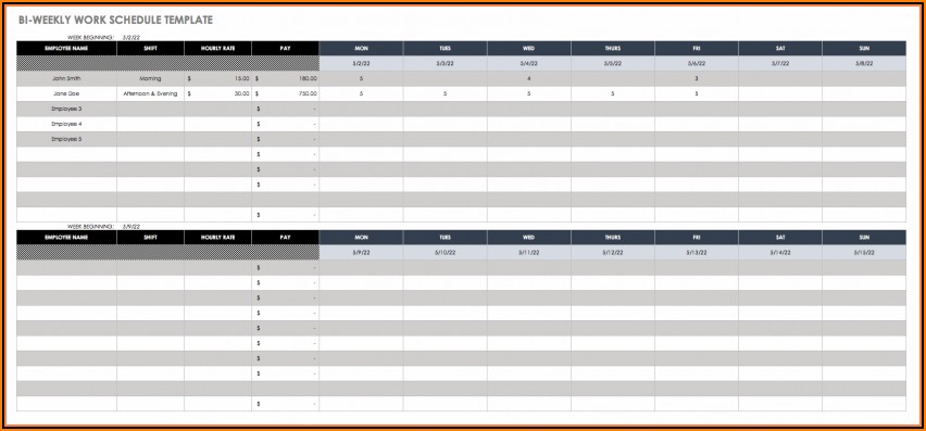 Monthly Employee Schedule Template Excel Free Download