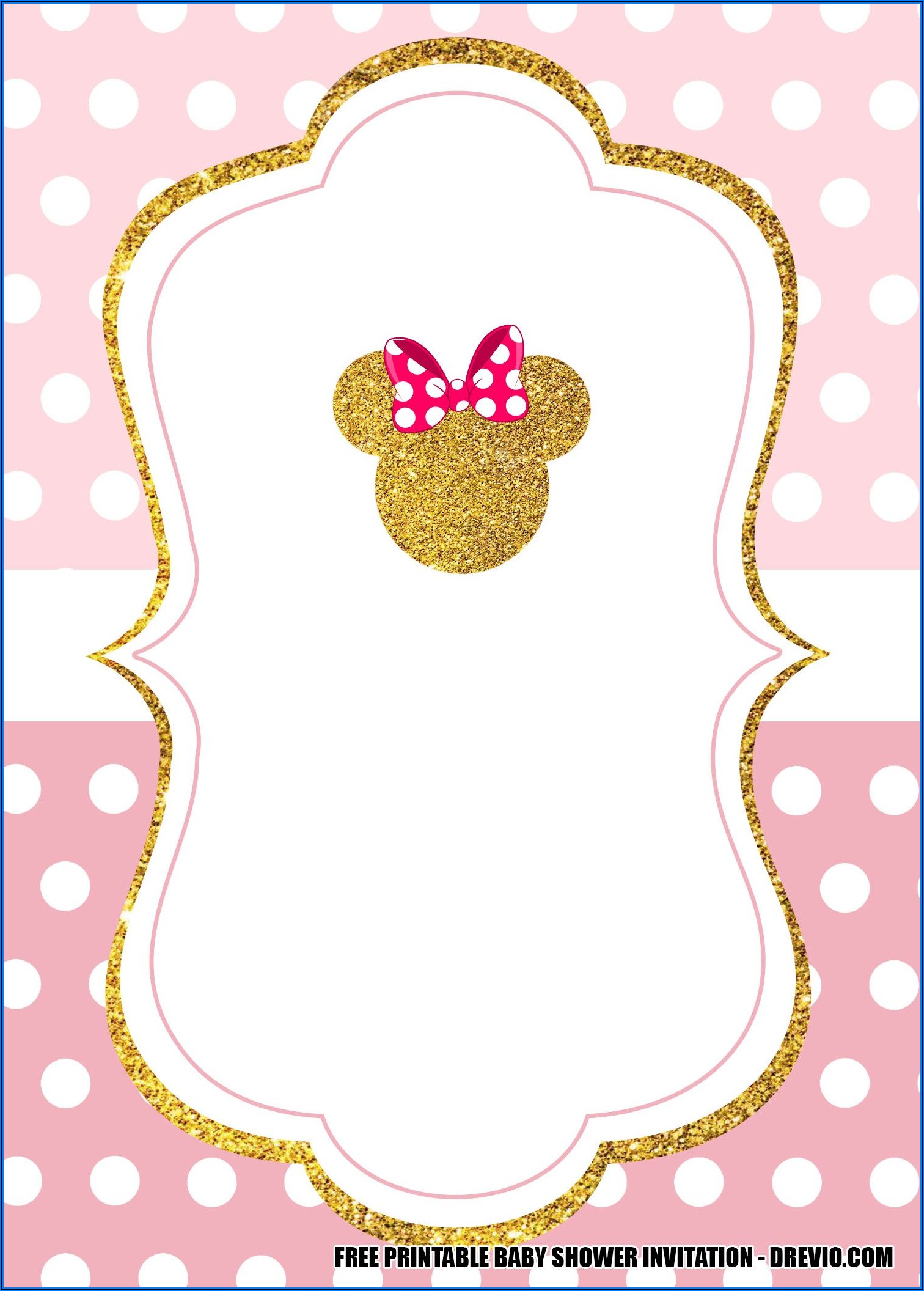 Free Customizable Minnie Mouse Birthday Invitations Pink And Gold