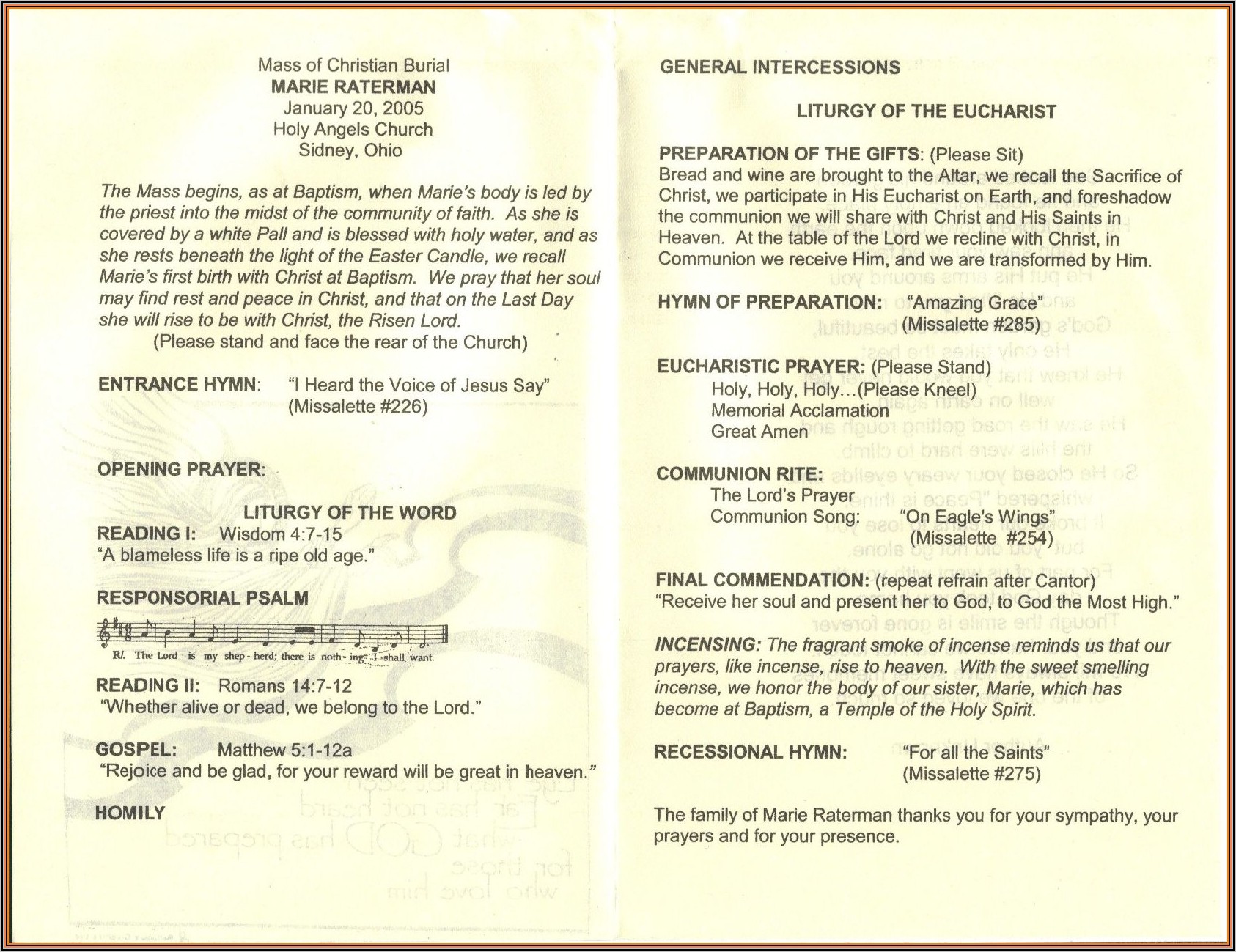 Funeral Mass Free Editable Catholic Funeral Program Template