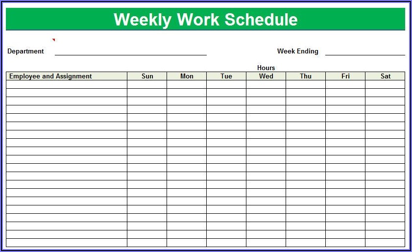 Printable Monthly Employee Schedule Template