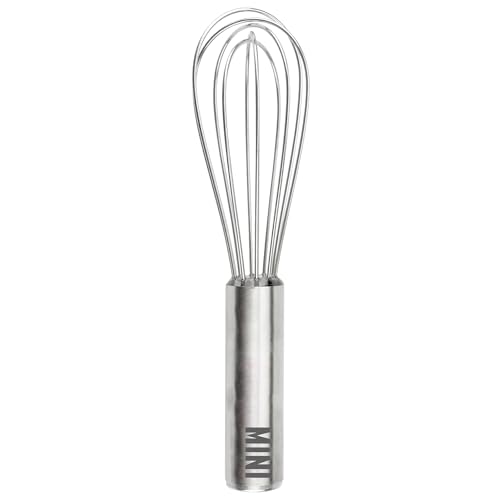 Stainless Steel Mini Whisk, 6' - Kitchen Mini Whisks for Cooking, Blending, Mixing, Stirring, Whipping & Beating - Whisking Tool as Mixer, Frother & Stirrer - Dishwasher Safe Whisker