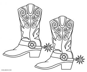 Cowboy Boot Coloring Page