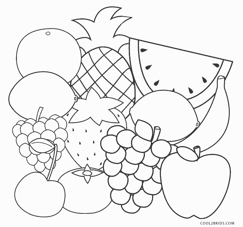 Fruit Printable Coloring Pages